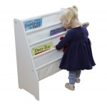 Biblioteca Etajera Alba- White Stars pentru carti si reviste - rafturi din panza si MDF Liberty House Toys OnlyToys